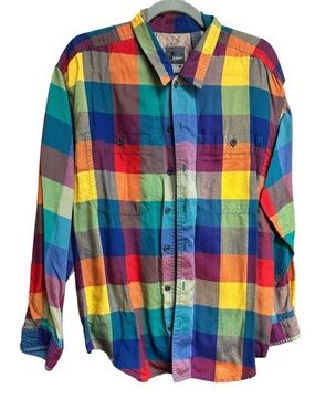 LizWear Colorblock Button-Up Shirt - Multicolor